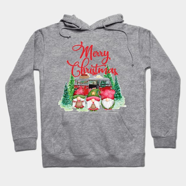 Christmas funny gnomes, Hanging with my gnomies,Merry Christmas Hoodie by Lekrock Shop